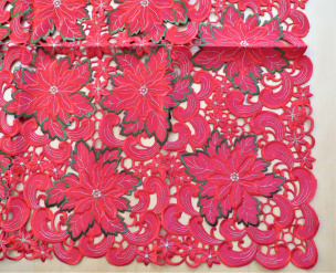 Tischdecke rote Blumen 85*85 cm