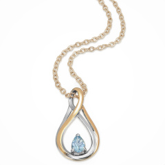 Kette mit zweifarbigem Anhänger und blauem Topas 1 ct.