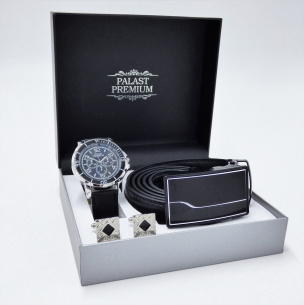 Herren Uhren-Geschenkset Palast Premium mit Gürtel