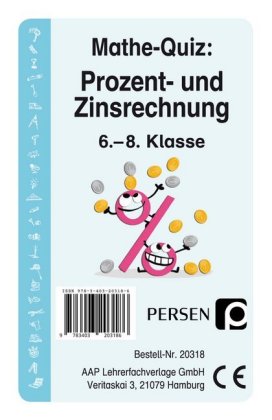 Mathe-Quiz: Prozent- und Zinsrechnung (Kartenspiel)