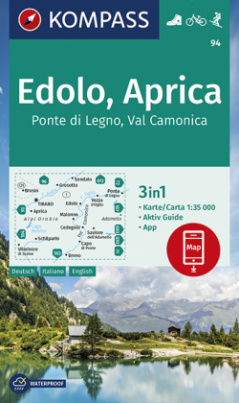 KOMPASS Wanderkarte Edolo, Aprica, Ponte di Legno, Val Camonica