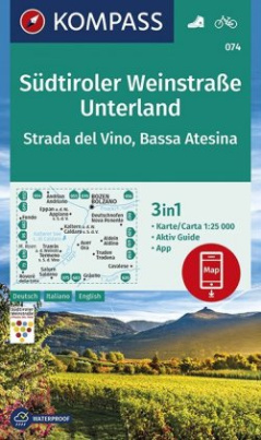 KOMPASS Wanderkarte Südtiroler Weinstraße, Unterland, Strada del Vino, Bassa Atesina