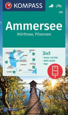 KOMPASS Wanderkarte 791 Ammersee, Wörthsee, Pilsensee 1:25000