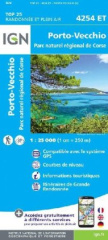 IGN Karte, Carte de randonnée (et plein air) Porto Vecchio Parc National de Corse