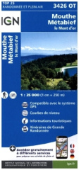 IGN Karte, Carte de randonnée (et plein air) Mouthe-Metabief.Le Mont-D'Or