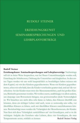 Erziehungskunst. Seminarbesprechungen und Lehrplanvorträge