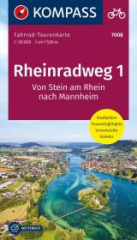 KOMPASS Fahrrad-Tourenkarte Rheinradweg 1 1:50.000