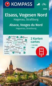 KOMPASS Wanderkarten-Set 2220 Elsass, Vogesen Nord, Hagenau, Straßburg / Alsace, Vosges du Nord, Haguenau, Strasbourg (2 Karten) 1:50.000