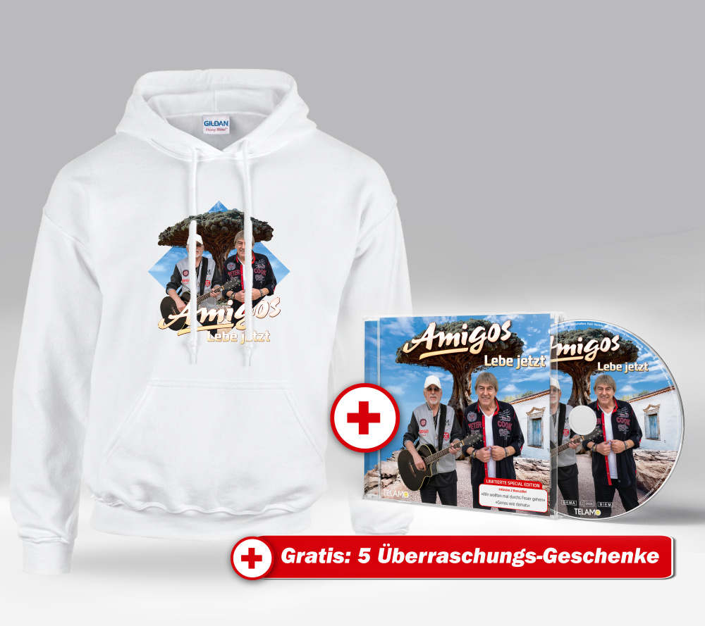 Lebe jetzt Fan-Set Kapuzenpulli (M-XXL) + CD